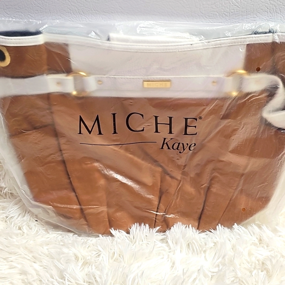 MICHE Bags Miche Kaye Demi Shell Caramel & White Vintage